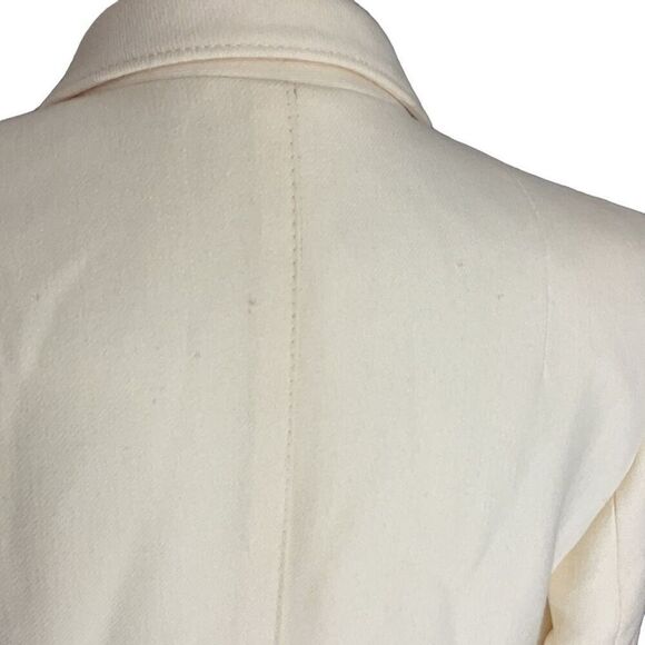 Epoca Modell Bremen Womens Vintage Cream Double Breasted Wool Long Coat Size 36 - Picture 9 of 13